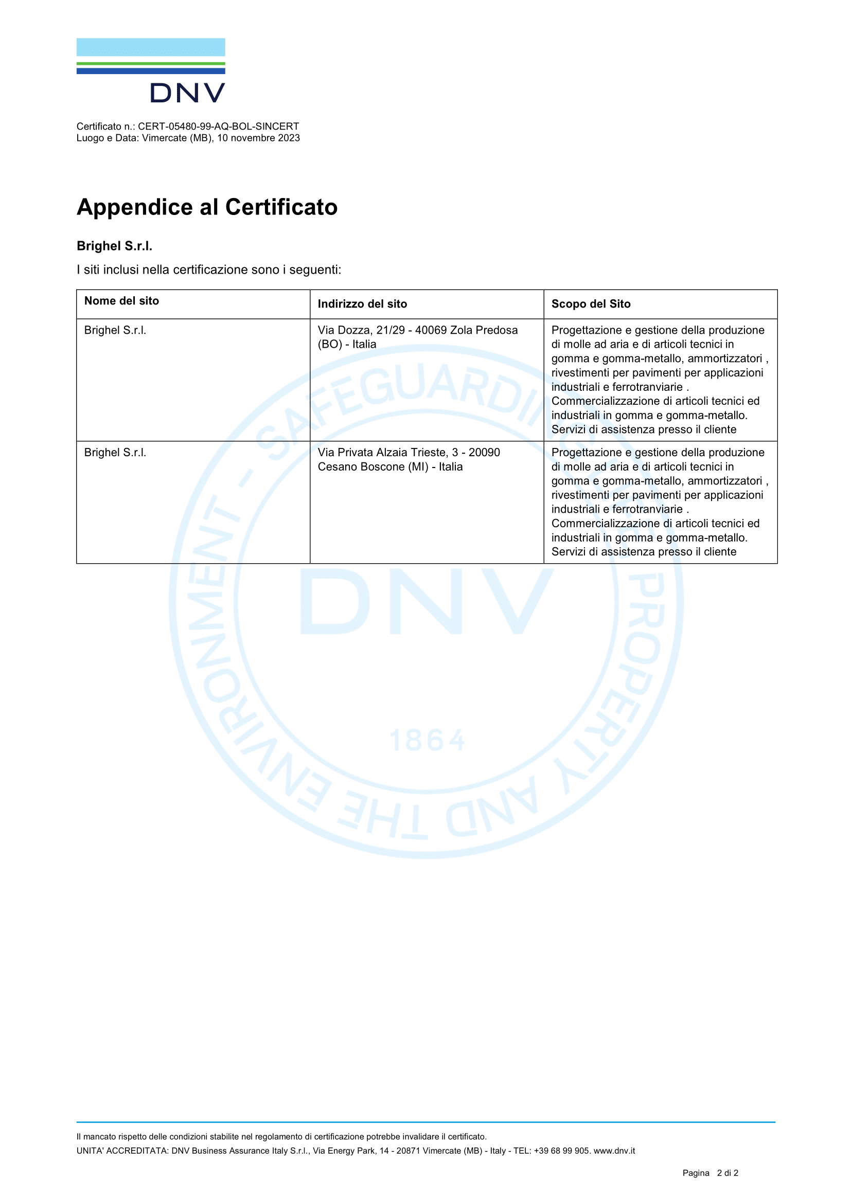 Certificato di qualità